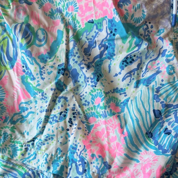 Lilly Pulitzer Men's Swim Trunks - Pink and Blue Tropical Print - Picture 2 of 3